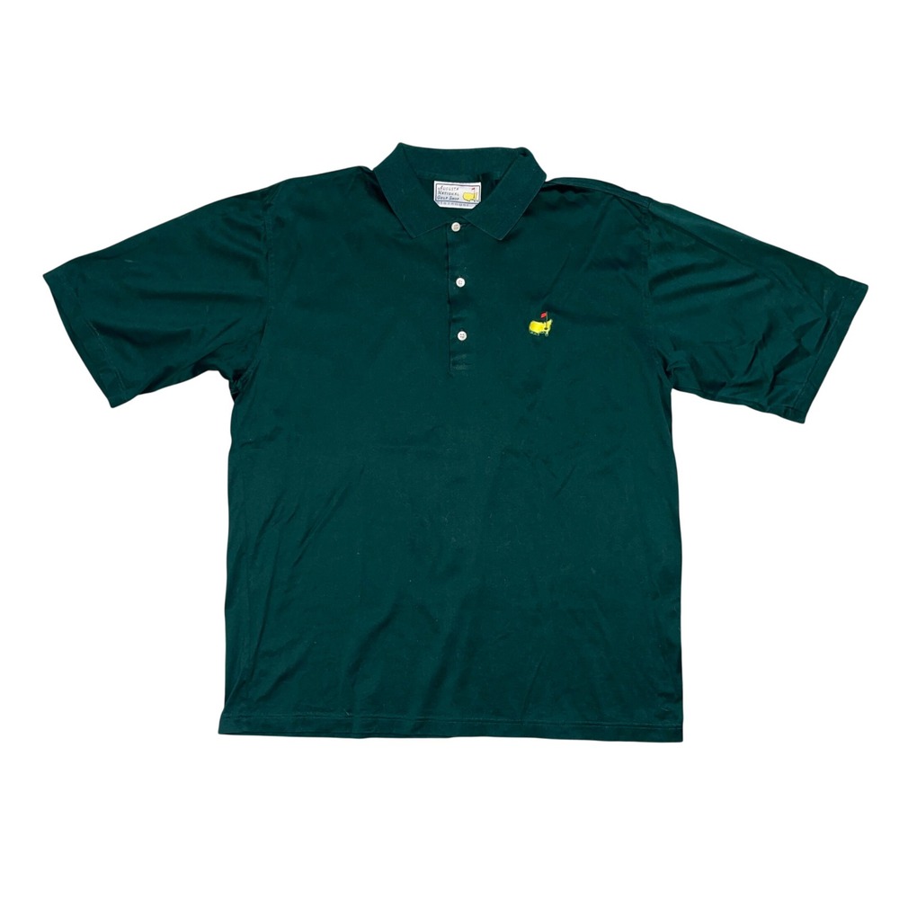 Vintage Slazenger Masters Augusta National Golf Shop Polo Shirt Green Mens L